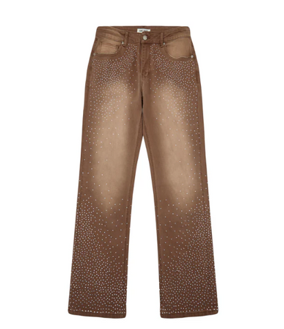 Almost Someday Cosmo Straight Leg Denim - Light Brown