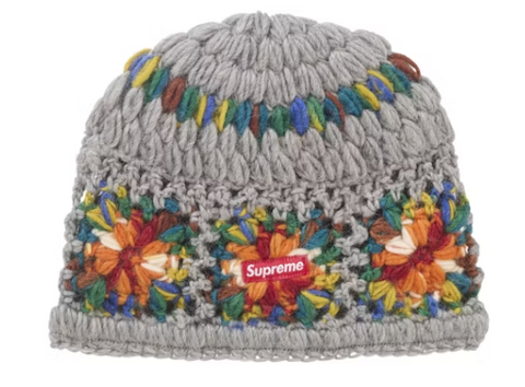 Supreme Crochet Beanie (SS25) Heather Grey