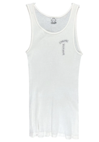 Chrome Hearts Vintage Cross T Bar Logo Tank Top White