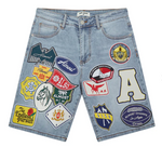 Patchwork Denim Jorts (Washed Blue)