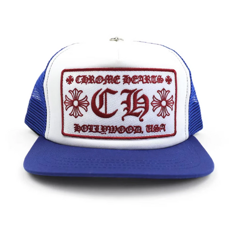 Chrome Hearts CH Hollywood Trucker Hat Blue/White