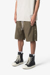 SIDE SNAP NYLON SHORTS OLIVE