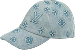Monogram Washed Blue Denim Cap
