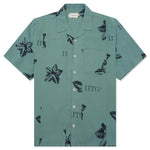 HONOR THE GIFT TOBACCO S/S BUTTON UP - TEAL