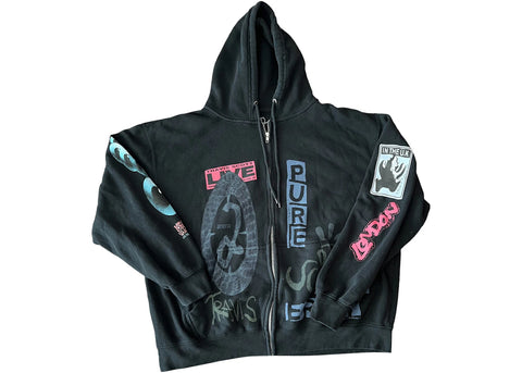 Travis Scott O2 Pure Zip Up Hoodie Black