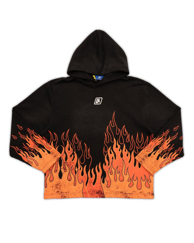 Sunset Orange Triple Flame Heavyweight Hoodie