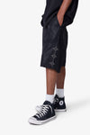 MNML ULTRA BAGGY LEATHER STUDDED SHORTS