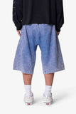 Ultra Baggy Stripe Twill Shorts (Washed Blue)