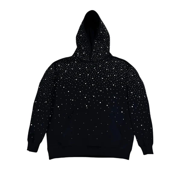 トップス VYBES Rhinestone Galaxy Hoodie VYBES Rhinestone Galaxy Hoodie Black – Token Miami