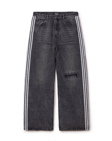 BLACK STRIPE DENIM