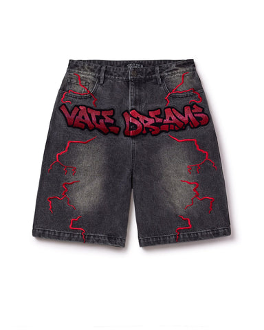 BLACK GRAFFITI JORTS