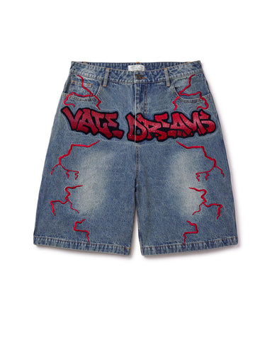 BLUE GRAFFITI JORTS