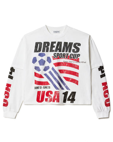 USA14 WHITE LONGSLEEVE