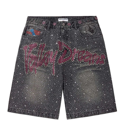Vale Iced Out Jorts Black