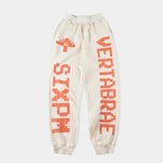 Vertabrae sweatpants 6pm cream orange