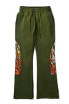 Flame Glass Sweatpants Green