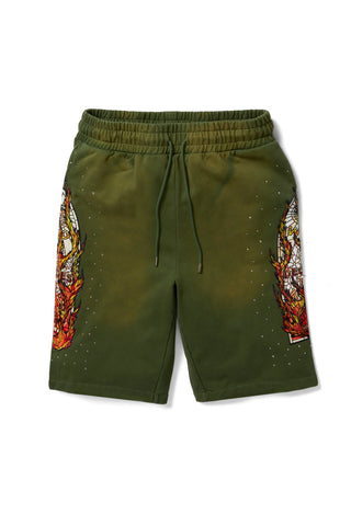 Flame Glass Lounge Shorts Green