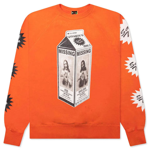 SAINT MICHAEL X DENIM TEARS MILK PACK SWEATSHIRT - ORANGE