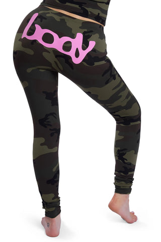 Basic Ultra Low Rise Leggings (Camo/Pink)