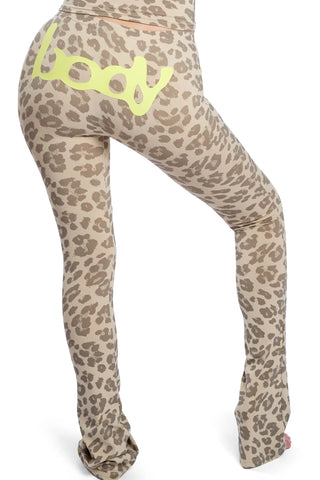 Basic Ultra Low Rise Leggings (Ivory Leopard/Yellow)