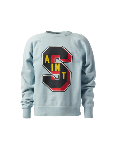 Saint Michael Saint Tear Crewneck Blue