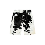 Black Cowhide Leather Jorts