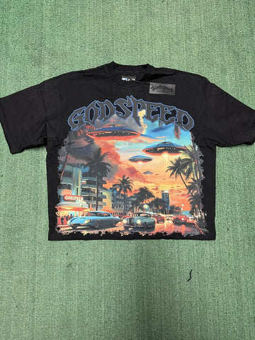 Godspeed Miami ufo Tee Black