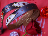 Scarlet Hearts Studded Genuine Cow Leather Belt (1 of 1)