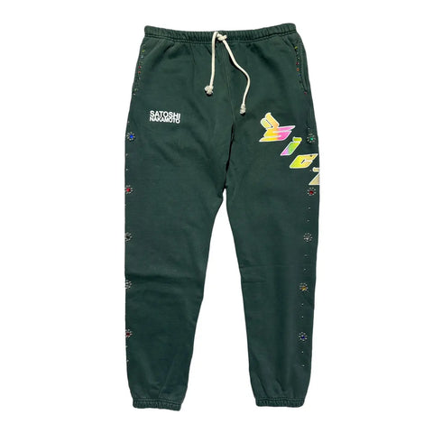 Sicko x Satoshi Nakamoto Studded Gradient Sweatpant Green