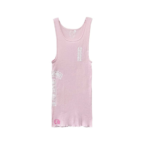 Chrome Hearts Pink T-Bar Script Logo Tank Top