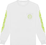 Chrome Hearts White & Lime Green Eyechart Long Sleeve T-Shirt