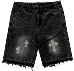 Rawr Edge Embellished Jorts Black