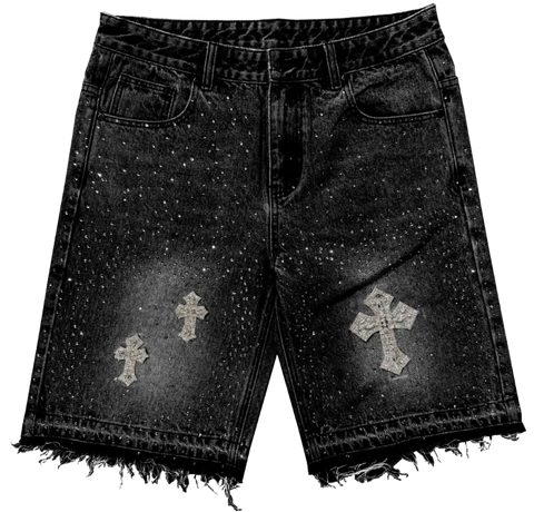 Rawr Edge Embellished Jorts Black