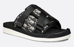 Dior Mens Alpha Sandal Beige Black Blue Oblique Jacquard Logo Slide Slip On