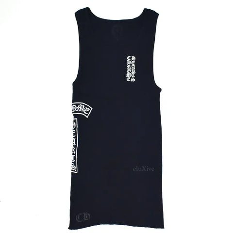 Chrome Hearts Black Vertical Logo Tank Top