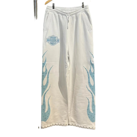 Murd333r.FM White/Blue Sweatpants