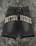 Studded Washed Black Denim Shorts F&F