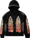 Who Decides War Flame Glass Hoodie Black