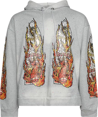 Who Decides War Flame Glass Hoodie Grey