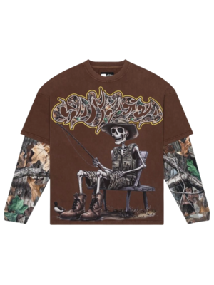 Gone Fishing Layered L/S Brown