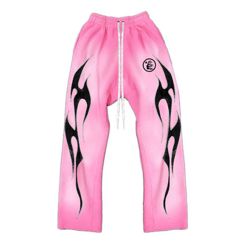 Hellstar Pink/Black Flame Sweatpants