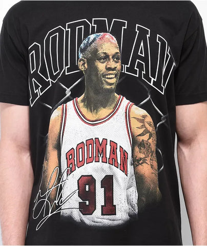 RODMAN BRAND Signature Hair Black T-Shirt