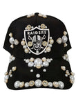 Black Raiders Rhinestone Snapback