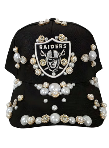 Black Raiders Rhinestone Snapback