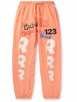 RRR 123 Graffiti Letter Orange Sweatpants