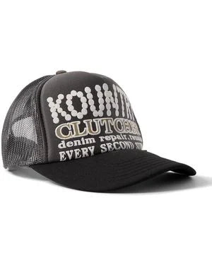 Kountry Pearl Clutcher Printed Canvas and Mesh Trucker Cap Grey