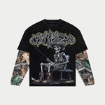 Gone Fishing Layered L/S Black