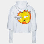 Off-White White Cotton Bart Simpson Teenager Hoodie