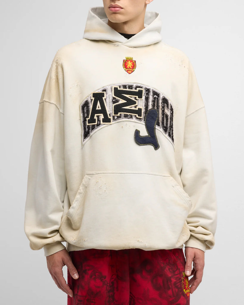 Balenciaga Men's Skater Hoodie Oversized In 9012 Dirty White Balenciaga Men's Skater Hoodie Oversized In 9012 Dirty White