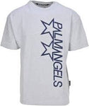 PALM ANGELS VERTICAL RACING STAR LOGO TEE ‘GREY/BLUE’